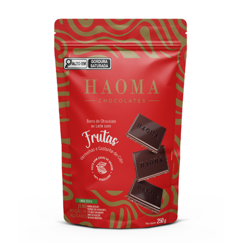 Pouch Barra Frutas Vermelhas e Castanha-de-Caju Linha Stevia 250g Haoma