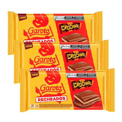 Chocolate Crocante Recheado Garoto 3x90g