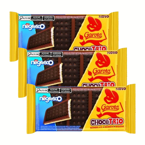 Garoto Negresco Choco Trio Biscuits 3x90g