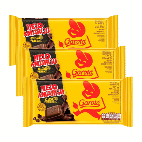 Chocolate Garoto Meio Amargo 3x80g