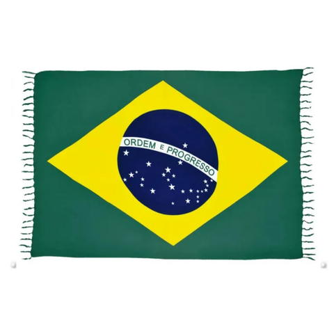 Beach towel with the Brazilian flag.