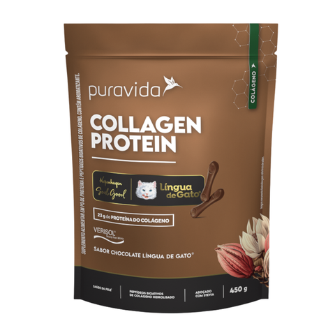 Puravida Collagen Protein 23g Língua De Gato 450g