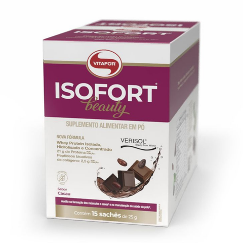 Whey Protein Isofort Beauty Sachê Vitafor 15x25g - Cacau