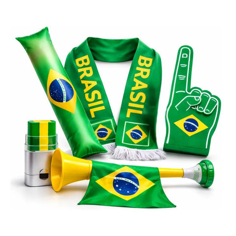 Kit Torcedor Acessórios Brasil Completo Jogos Copa Do Mundo
