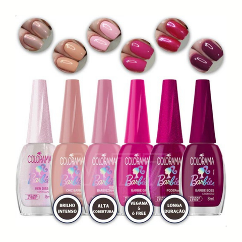 Esmalte Colorama Coleção Barbie Completa Kit c/6