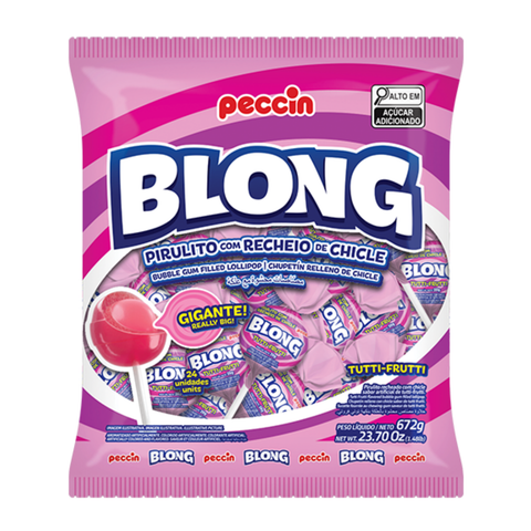 Blong Giant Bubble Gum Lollipops Tutti-Frutti 672g Peccin
