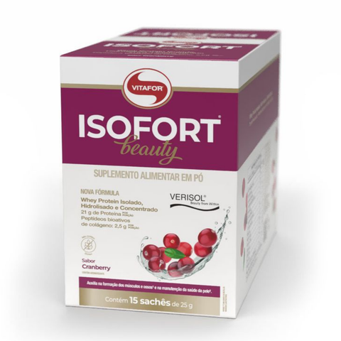 Whey Protein Isofort Beauty Sachê Vitafor 15x25g - Cranberry