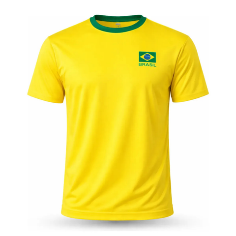 Camiseta Brasil Torcedor Malha Dry Fit