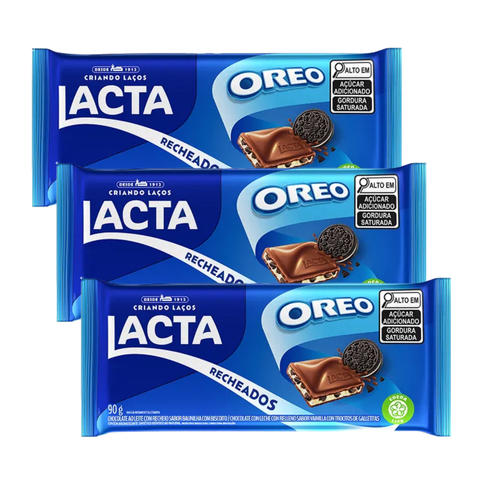 Chocolate lacta oreo recheado 3 X 90G
