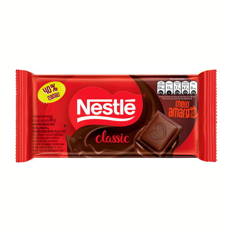 Chocolate Nestlé Meio Amargo Classic 40% Cacau 3x80g