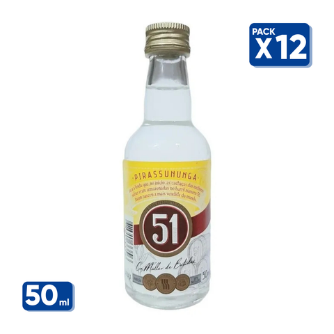 Mini Cachaça Pirassununga 51 12x50ml