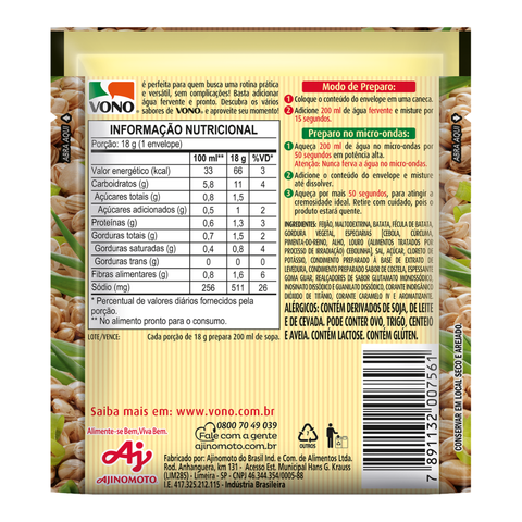 Sopa Vono Caldito de Frijol 3x18g