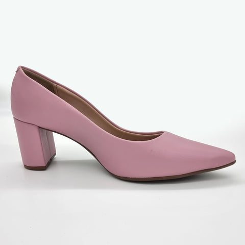Beira Rio 4241-200 Pointy Toe Block Heel Pump in Rose Napa