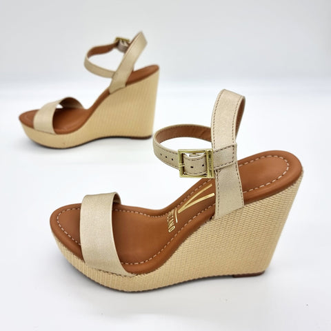 Vizzano 6283-2000 Wedge Sandal in Golden Napa