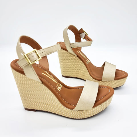Vizzano 6283-2000 Wedge Sandal in Golden Napa