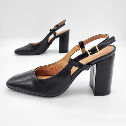 Vizzano 1428-101 Block Heel Slingback Pump in Black