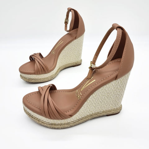 Vizzano 6283-4413 Ankle Strap Wedge Sandal in Nude