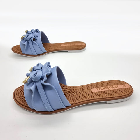 Moleca 5297-446 Ruffled Slip-on Sandal in Denim