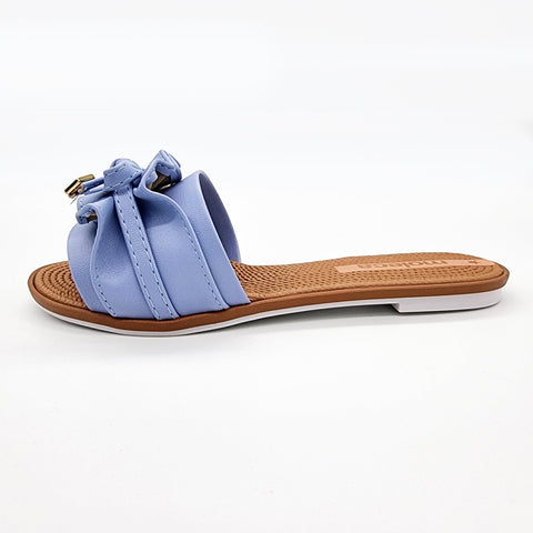 Moleca 5297-446 Ruffled Slip-on Sandal in Denim