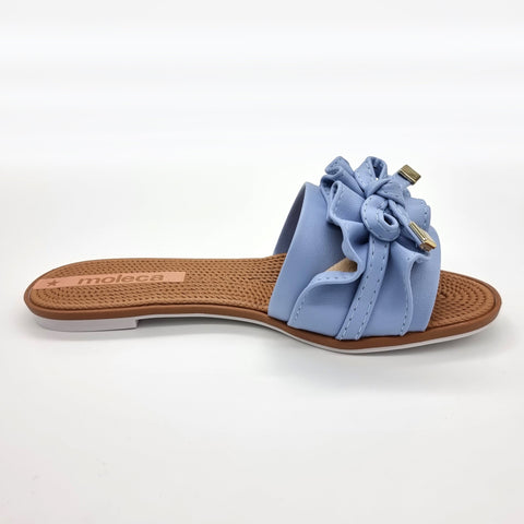 Moleca 5297-446 Ruffled Slip-on Sandal in Denim