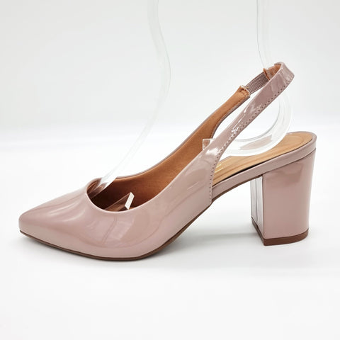 Vizzano 1290-503 Pointy Toe Slingback Pump in Taupe Patent