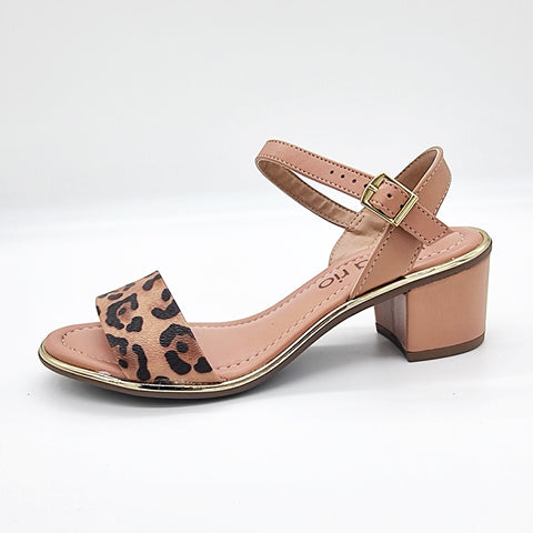 Beira Rio 8379-203 Block Heel Sandal in Multi Nude