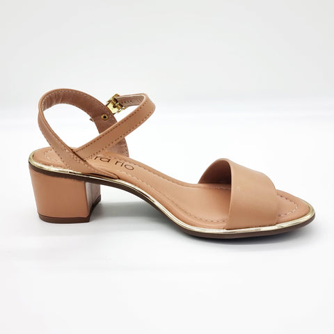 Beira Rio 8379-203 Block Heel Sandal in Tan Napa