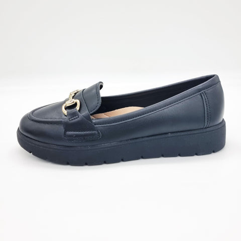 Moleca 5803-101 Round Toe Loafer Flat in Black