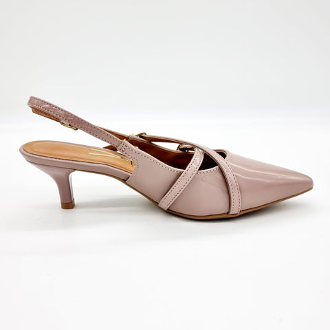 Vizzano 1122-885 Kitten Heel Pointy Toe Slingback Pump in Taupe Patent 