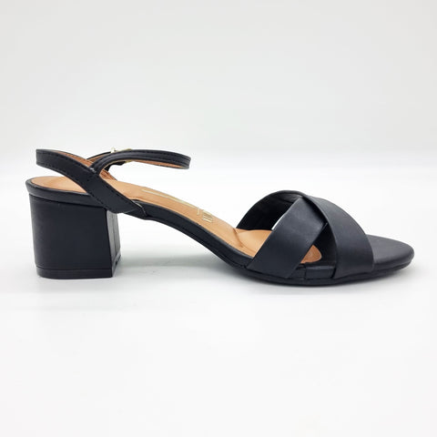 Vizzano 6291-927 Block Heel Sandal in Black Napa