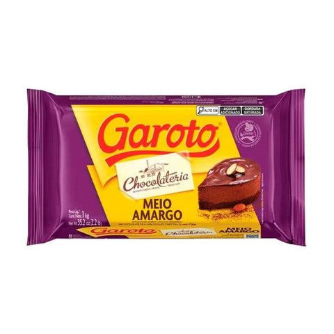 Chocolate Meio Amargo Barra 1k GAROTO