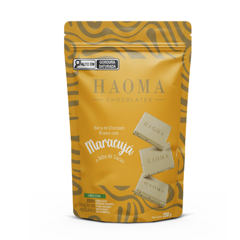 Pouch Barra Maracujá e Nibs de Cacau Linha Stevia 250g Haoma