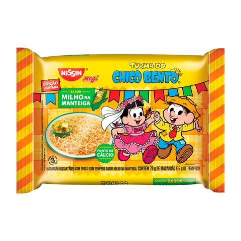 KIT 3 CORNMEAL NOODLES WITH BUTTER TURMA DA MÔNICA 85G