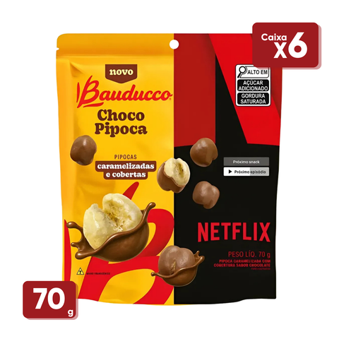 Choco Popcorn Bauducco Netflix 6x70g