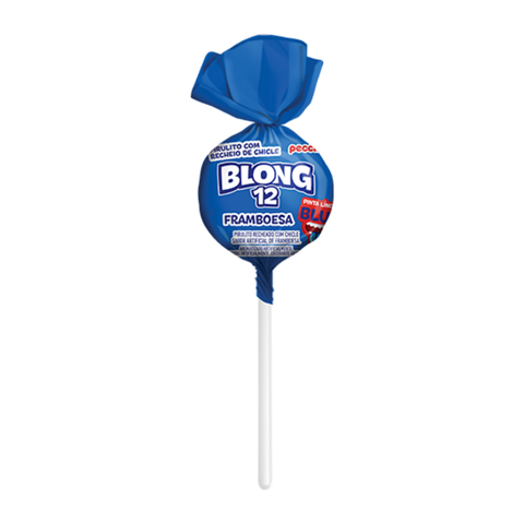 Blong Raspberry Blue Lollipop with Gum 600g Peccin