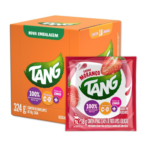 Refresco Em Po Tang Morango - Display 18x18g