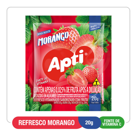 APTI Powdered Drink Mix - STRAWBERRY 15 sachets of 20g each 300G