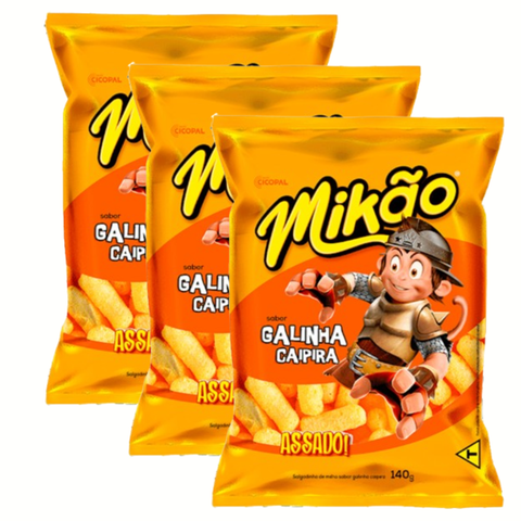 Kit With 3 Units Mikão Corn Snacks 120g