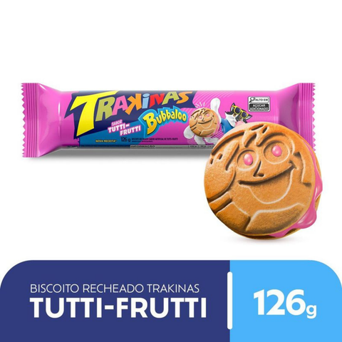 Trakinas Bubbaloo Tutti-Frutti Filled Biscuits 3x126g