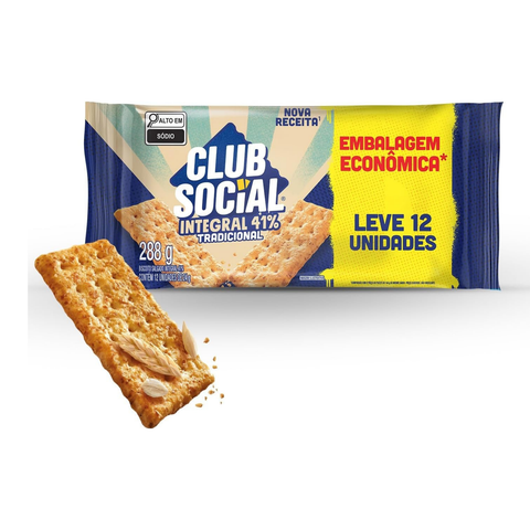 Biscoito Club Social Integral 41% 288g