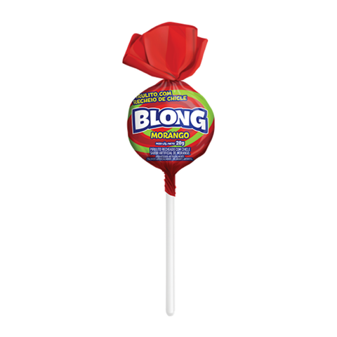 Lollipop with Bubble Gum Blong Giant Strawberry 672g Peccin