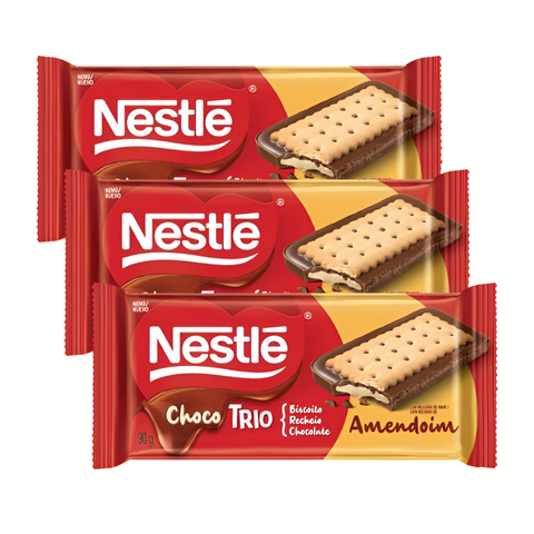 Biscoito Choco Trio Nestlé Amendoim 3x90g