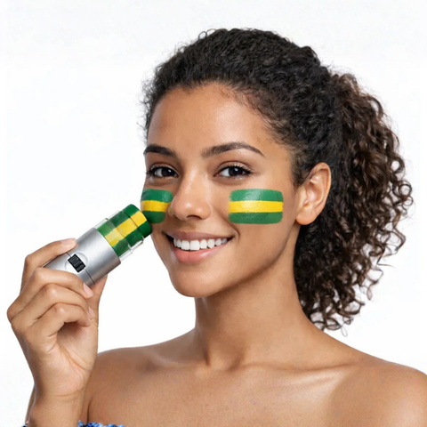 Tinta Facial Brasil Verde E Amarelo Bastao Copa 2026 Premium