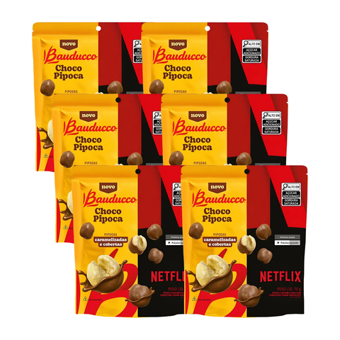 Choco Popcorn Bauducco Netflix 6x70g