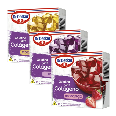 Gelatina Dr. Oetker Com Colágeno 3x20g - Sabores