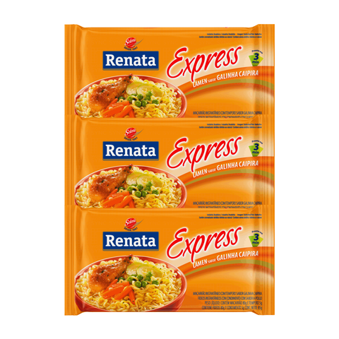 KIT 3 RENATA CHICKEN FLAVORED INSTANT NOODLES 85G