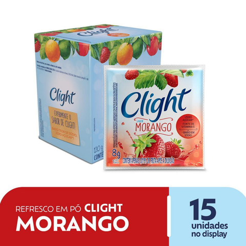 Refresco Em Pó Clight Morango 15x8g
