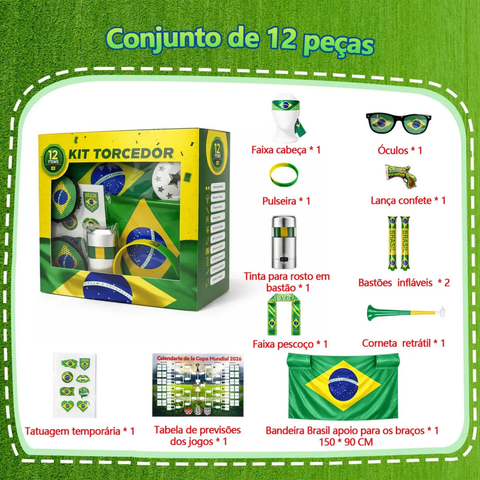 Brazil 2026 World Cup Fan Kit - 12 Items