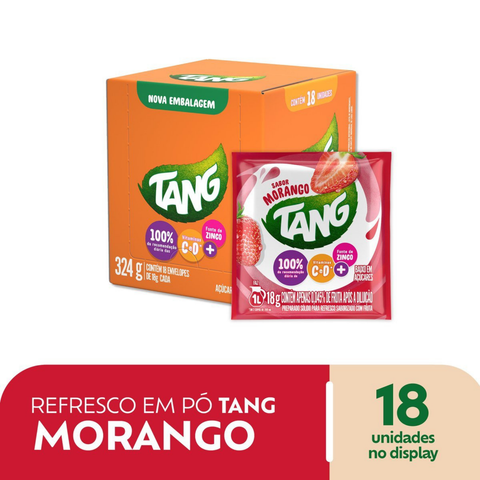 Refresco Em Po Tang Morango - Display 18x18g
