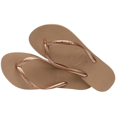 Havaianas Slim Traditional Rose Gold Flip Flops